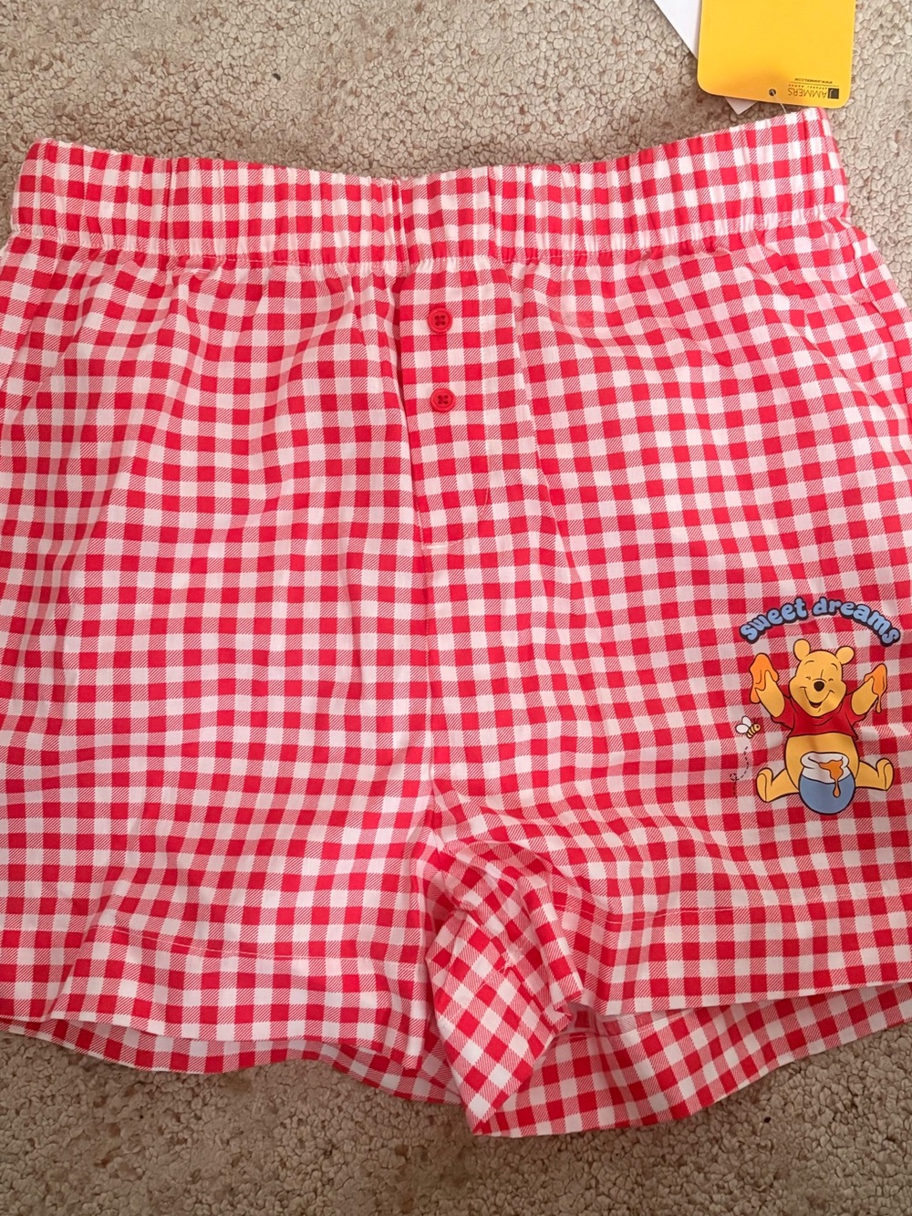 Winnie the Pooh Red Gingham Pajama Shorts